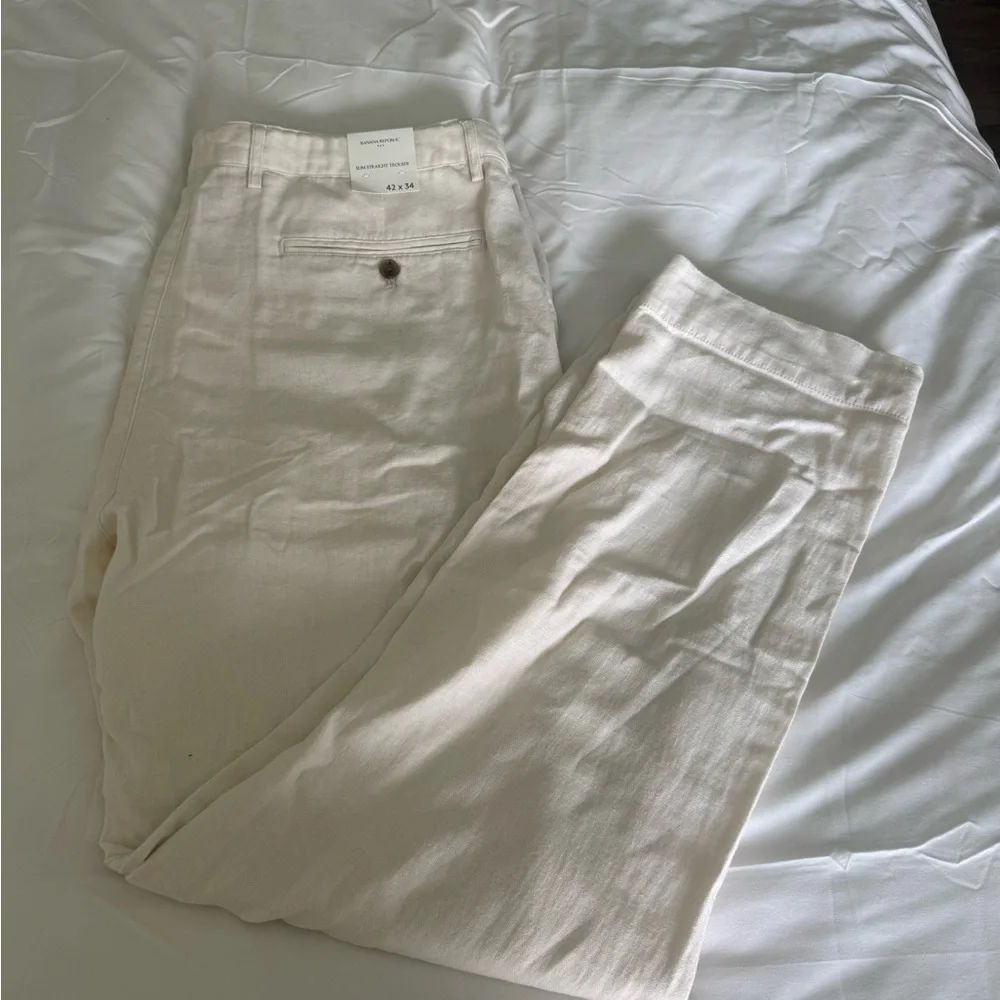 Banana Republic Factory Slim-Straight Linen Blend Pants – Size 42x34 – NWT